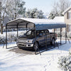 Heavy-duty 12 x 20 feet galvanized steel carport with waterproof roof, providing all-weather protection for vehicles.