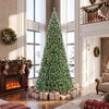12 ft Artificial Christmas Tree with 4188 branch tips stands tall in a festive living room, ready for custom decorating.
