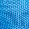 Close-up of a blue bubble cover made from durable PE material, designed to retain heat and reduce pool debris.