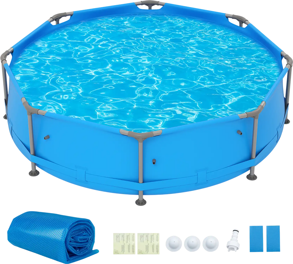 12ft x 30in Round Above Ground Swimming Pool with 12 ft Pool Cover