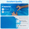 Close-up of a 12 MIL thick blue PE pool cover, designed to reduce evaporation and retain solar heat for above-ground.