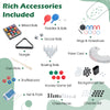 12-in-1 Combo Game Table Set accessories including billiard balls, paddles, and poker cards for versatile gaming fun.
