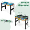 12-in-1 combo game table set dimensions with foosball, air hockey, and pool surfaces for versatile gaming fun.