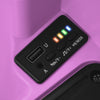 Media control panel of the pink 12V ride-on bumper car with USB/AUX port and battery indicators for toddlers.