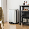 Stainless steel trash can with 13.2 gal capacity, anti-fingerprint surface, and large opening for convenient waste.