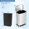 Stainless steel 13.2 gal trash can with lock device, soft closing lid, and anti-fingerprint finish, ideal for waste.