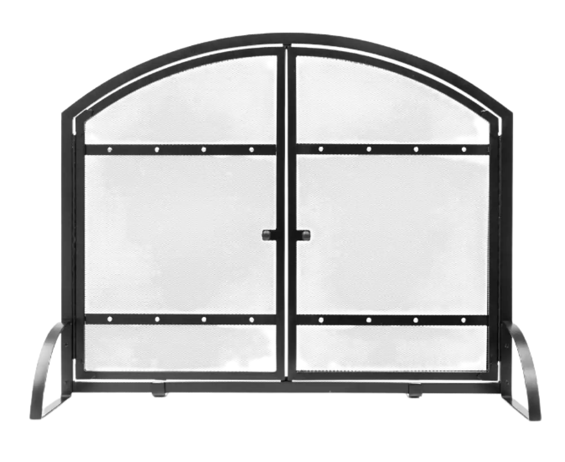Pleasant Hearth Harper 1-Panel 31 by 39 in. Fireplace Screen with Doors Black New