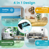 13000 BTU portable air conditioner showcasing 4-in-1 design for cooling, heating, dehumidifying, and fan functions.