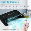 13000 BTU portable air conditioner with remote control, featuring LED touch panel and adjustable air supply direction.