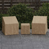Waterproof beige patio furniture covers for a 3-piece bistro set, designed for full coverage and durability.