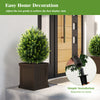 24-inch artificial cypress topiary ball tree in a planter, made of high-quality PE material for indoor and outdoor.