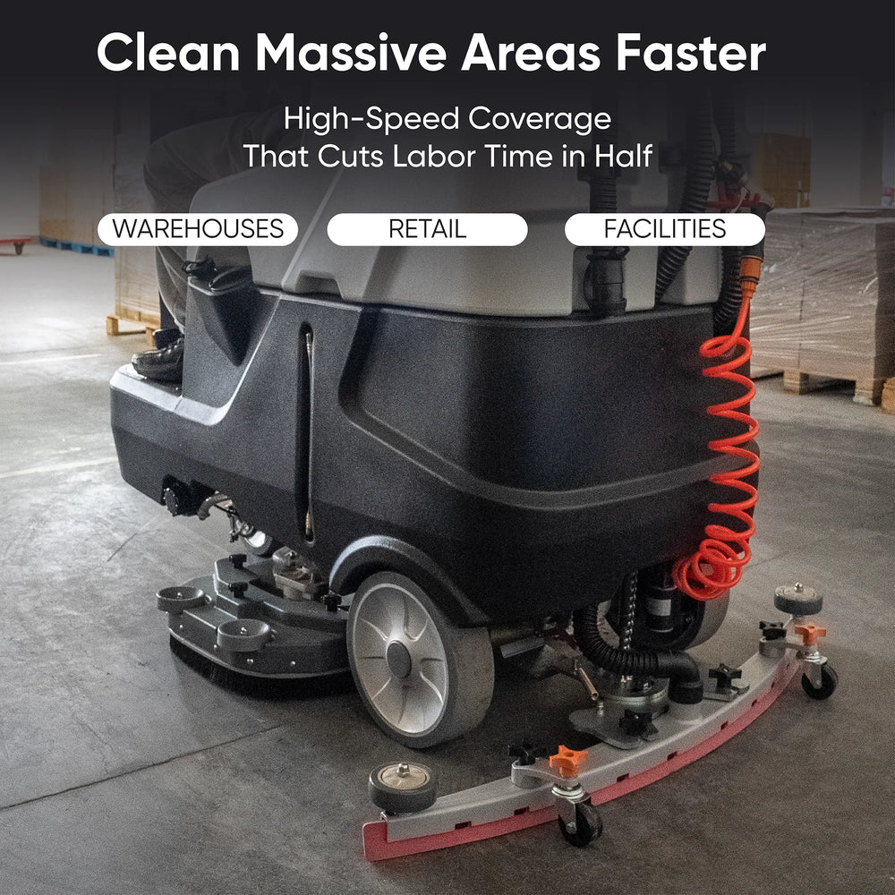 Dapper Supply Ride-On Floor Scrubber Battery Powered 30" Brush 39" Squeegee 52,000 Sq. Ft./Hr New