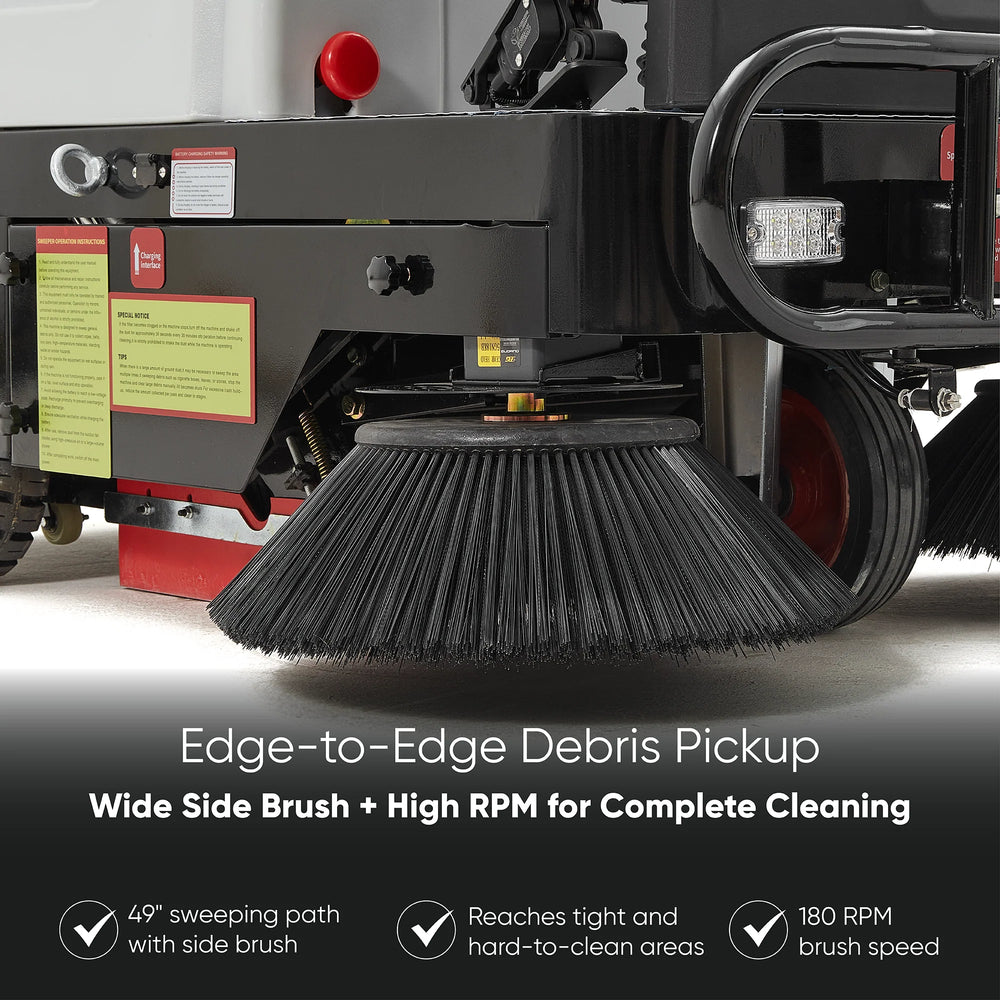Dapper Supply Ride-On Floor Sweeper 49" 25 Gal. Dustbin 6 MPH 77,500 Sq. Ft./Hr New
