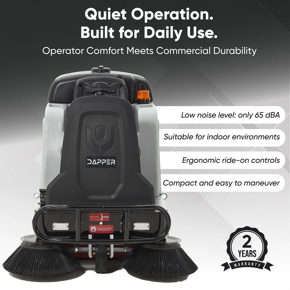 Dapper Supply Ride-On Floor Sweeper 49" 25 Gal. Dustbin 6 MPH 77,500 Sq. Ft./Hr New