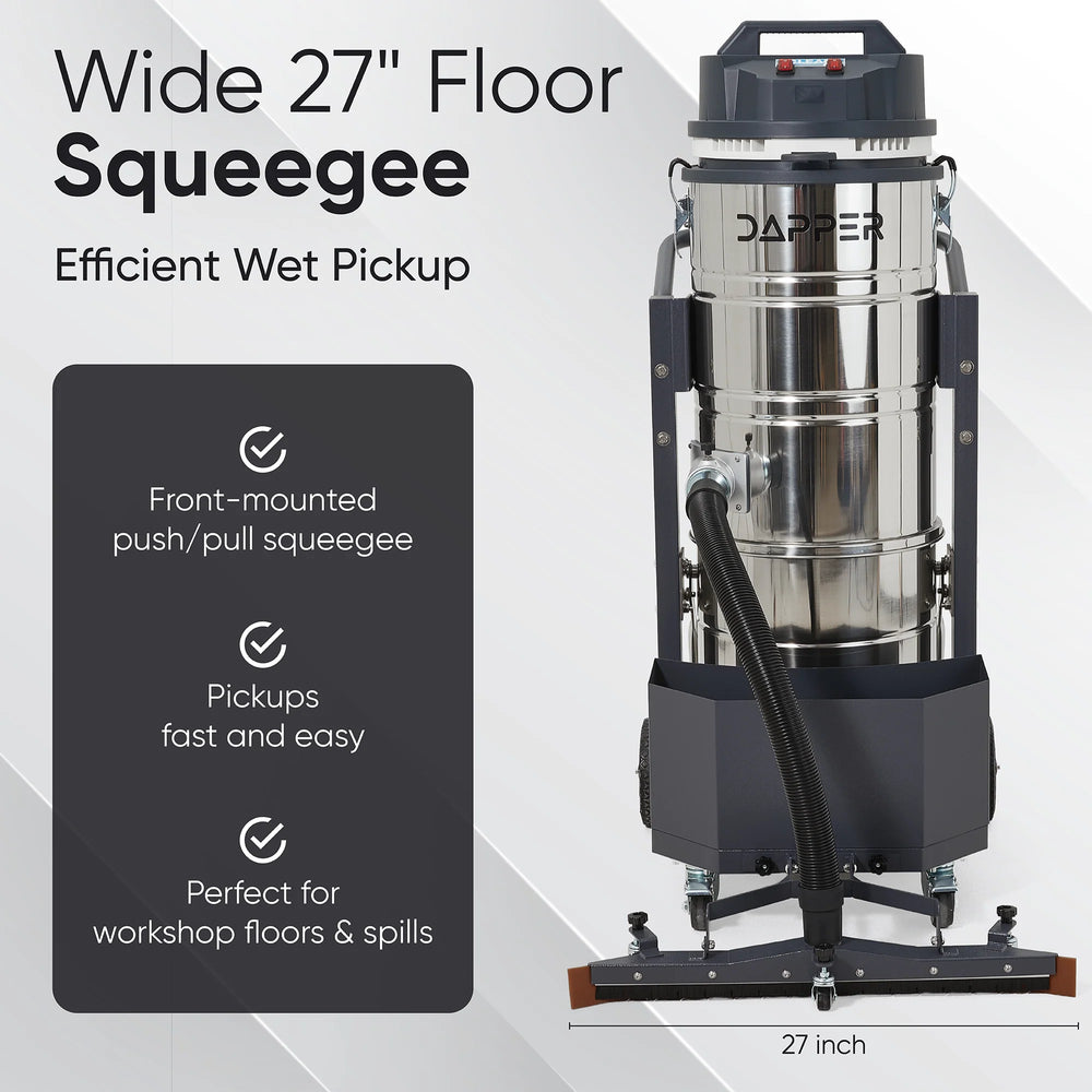 Dapper Supply Industrial Vacuum Wet/Dry 26.5 Gal. 3.3 HP 222 CFM Dual Motor New