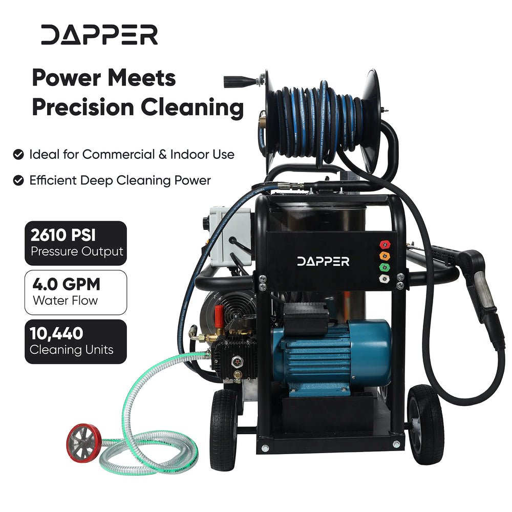 Dapper Supply Electric Pressure Washer Hot Water 2610 PSI 4 GPM 120V New
