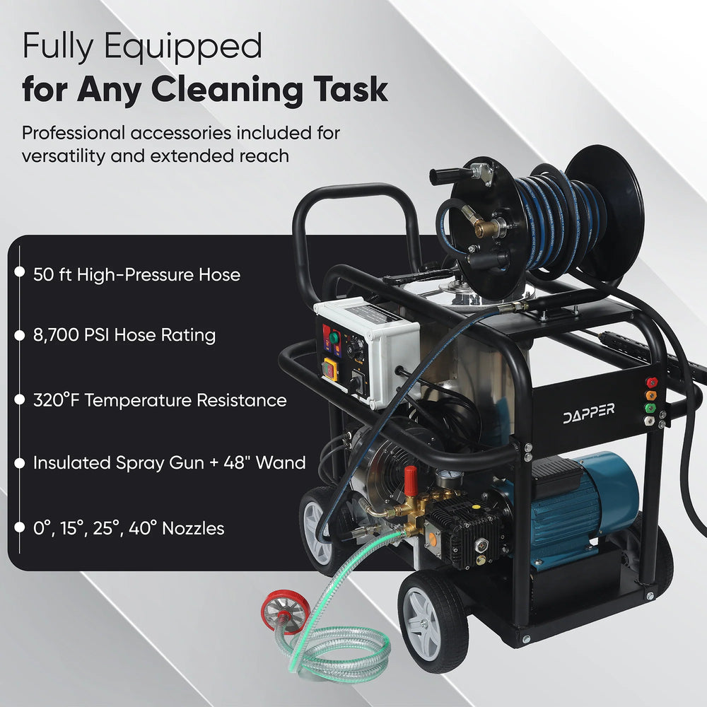 Dapper Supply Electric Pressure Washer Hot Water 2610 PSI 4 GPM 120V New