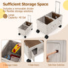 Large foldable utility cart with two-tier storage crates, 40-gal capacity, ideal for camping and shopping.