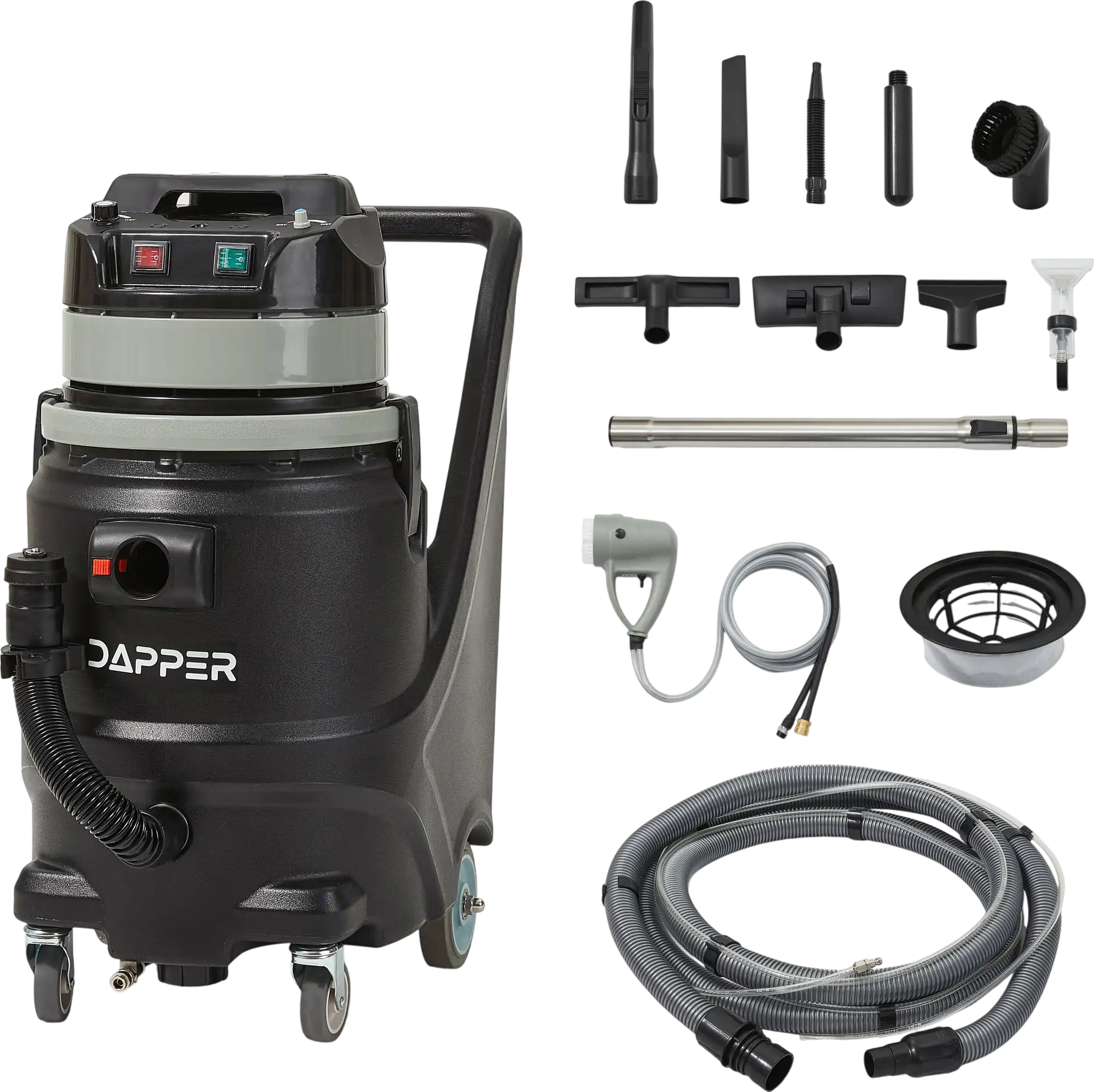 Dapper Supply Vacuum Cleaner Wet/Dry 4.5 Gal. Tank with Scrub Brush Steam Water Extraction New