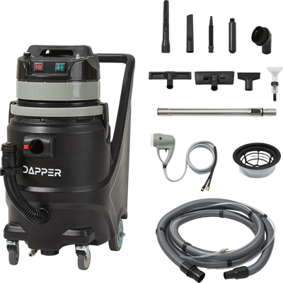 Dapper Supply Vacuum Cleaner Wet/Dry 4.5 Gal. Tank with Scrub Brush Steam Water Extraction New