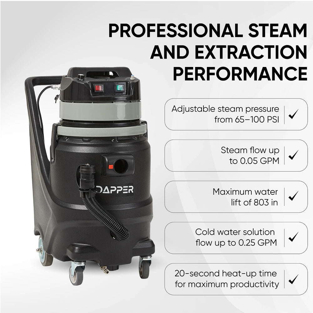 Dapper Supply Vacuum Cleaner Wet/Dry 4.5 Gal. Tank with Scrub Brush Steam Water Extraction New