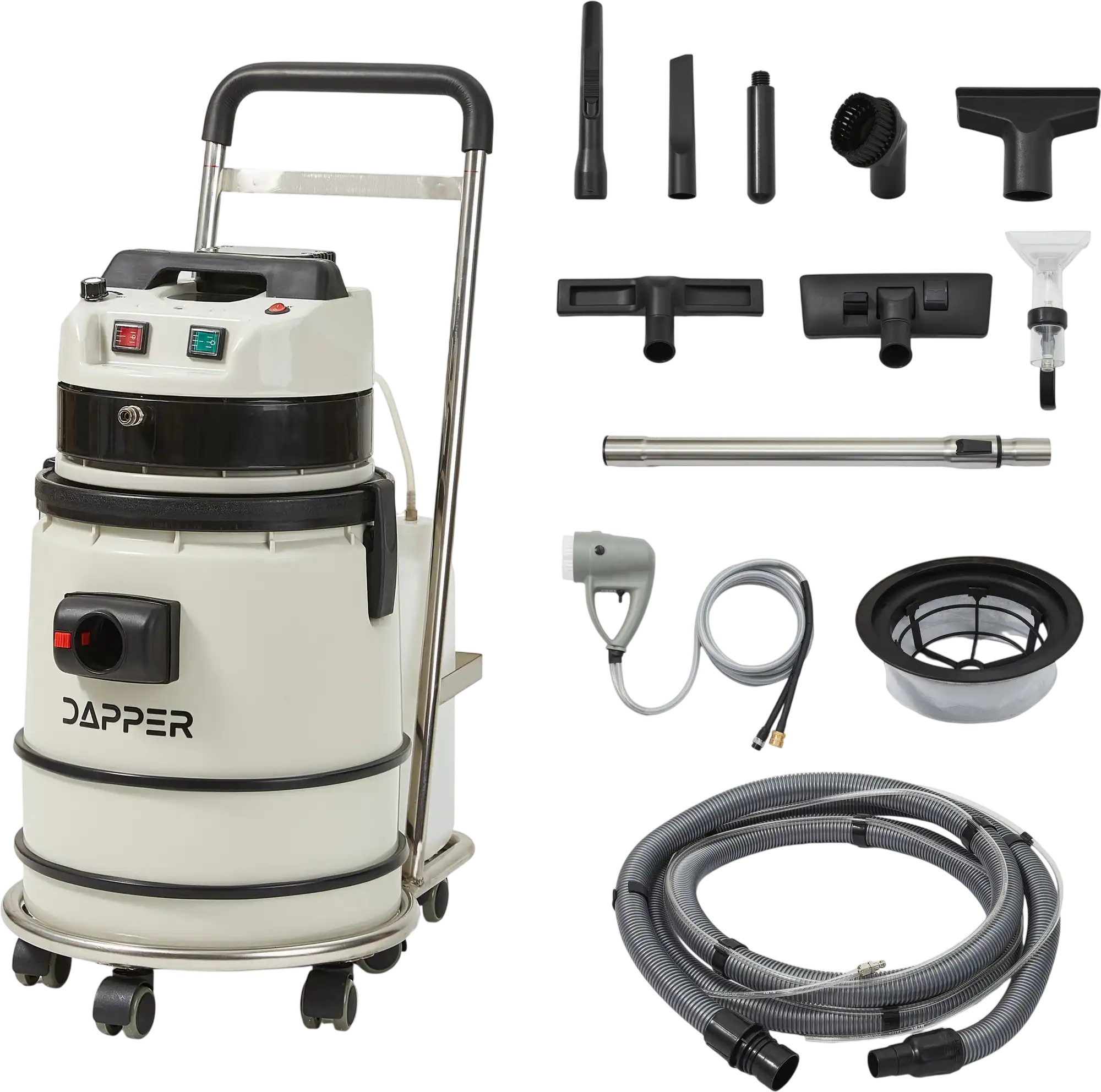 Dapper Supply Vacuum Cleaner Wet/Dry with Steam Cold Water Extraction Scrub Brush 2.5 Gal Tank New