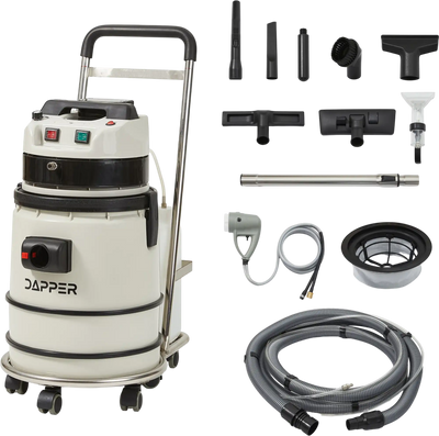 Dapper Supply Vacuum Cleaner Wet/Dry with Steam Cold Water Extraction Scrub Brush 2.5 Gal Tank New