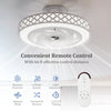 19-inch low-profile ceiling fan with light, adjustable brightness, 6-speed settings, and remote control for rooms up to.