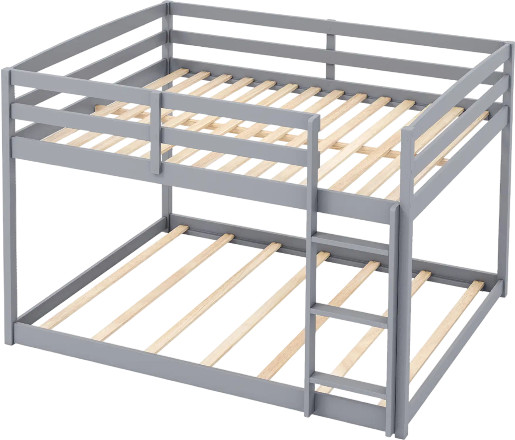 Costway Full Over Full Low-to-Ground Bunk Bed 928517364 New