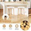 Set of 2 27" bar stools with boucle fabric seats and sturdy painted rubber wood frame, ideal for kitchen islands.
