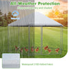 Large hexagonal chicken coop with waterproof 210D oxford fabric, lockable door, and durable galvanized steel frame.