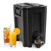 Insulated 13.2 Gal beverage dispenser in black with drip-proof faucet, ideal for catering and outdoor events.