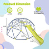 13.3 FT multicolor climbing dome with extended wavy slide and two rest platforms for kids aged 5-10 years.