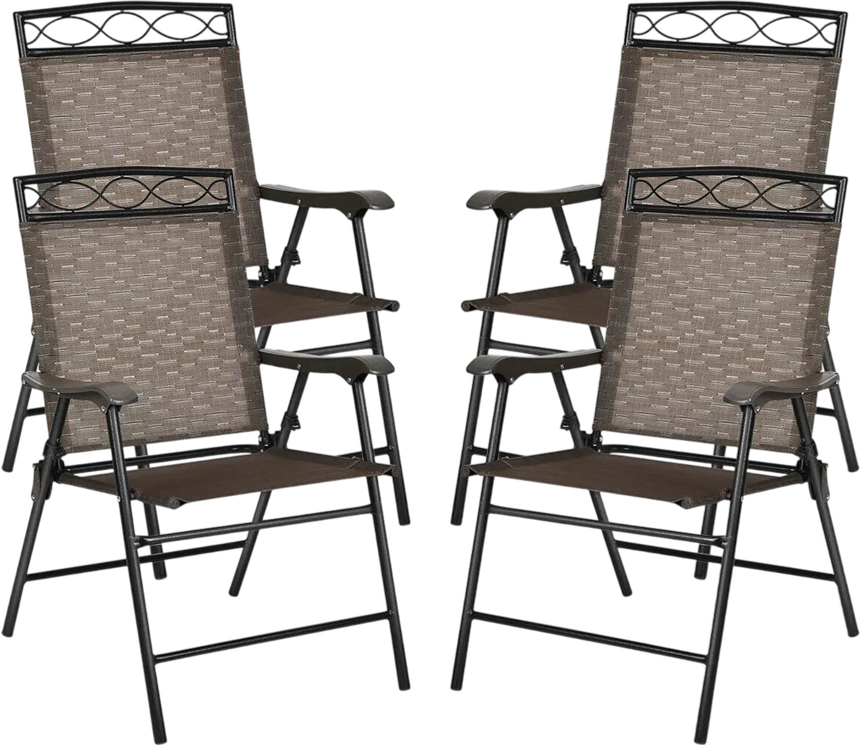 Costway Set of 4 Patio Folding Chairs 69125308 New