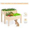 2 Tier Wooden Elevated Planter Box made of fir wood with drainage holes, perfect for balcony and yard gardening.