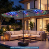 13 FT Double-Sided Patio Umbrella with Color-Changing Flowing Solar LED Lights-Gray - Gallery View 1 of 11