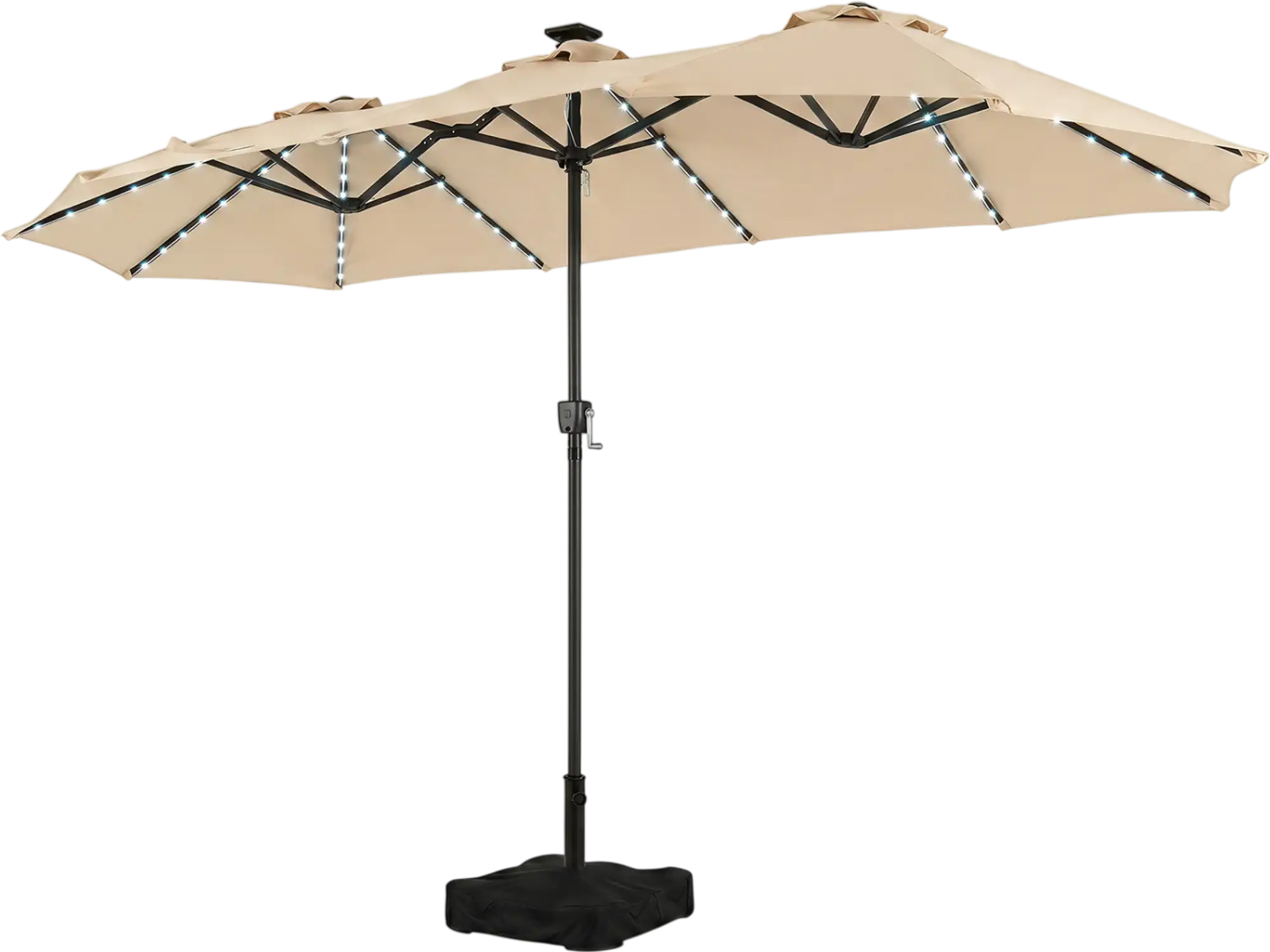 Costway 13' Double-Sided Patio Umbrella w/ 108 LED Lights & Base 64600725 New
