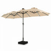 13 FT Double-Sided Patio Umbrella with 108 LED Lights and Base Included-Beige - Gallery View 1 of 1