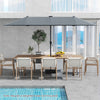 13 FT Large Patio Umbrella with LED Solar Lights and Crank Handle-Gray - Gallery View 1 of 11