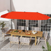 13 FT Large Patio Umbrella Outdoor Double-Sided Table Market Umbrella with Crank Handle-Orange - Gallery View 1 of 10