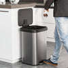 13.2 Gallon Step Trash Can with Soft Close Lid and Deodorizer Compartment-Silver - Gallery View 1 of 9