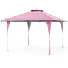 Pink 13 x 13 ft pop-up gazebo with extended eaves, portable carrying bag, ideal for outdoor gatherings and events.