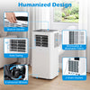 14000 BTU smart AC unit with Wi-Fi, featuring a built-in handle, 4 wheels, and removable filters for easy maintenance.