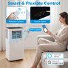 14000 BTU smart AC unit with remote control, touch panel, and app control for efficient cooling and comfort.