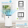 14000 BTU portable air conditioner with WiFi control, showing easy installation for double/single-hung windows.