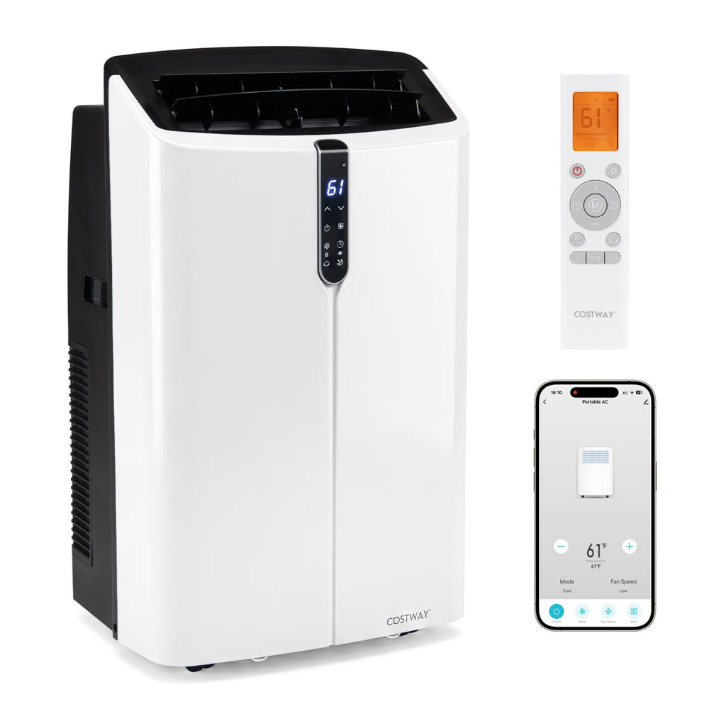 14000 BTU Smart Portable AC with APP Voice Control 47 dB for Rooms 750 Sq.Ft-Black - Gallery View 1 of 10