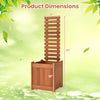 Outdoor wooden raised garden bed with trellis, 48" tall, 16" wide, ideal for climbing plants and garden decoration.