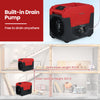 140 Pints commercial dehumidifier with built-in pump and 16.5 ft drain hose, ideal for large spaces and easy drainage.