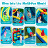 Inflatable Double Water Slide Park featuring two slides, climbing wall, and water cannons for outdoor fun and.