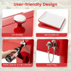 Red portable outdoor patio cooler cart features a removable lid, bottle opener, and drain plug for easy use and.